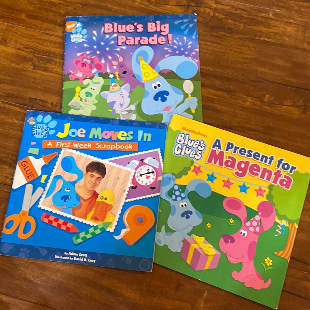 Blue's Clues Vintage Book Lot 3 Joe Moves In Magenta Big Parade Nick Jr